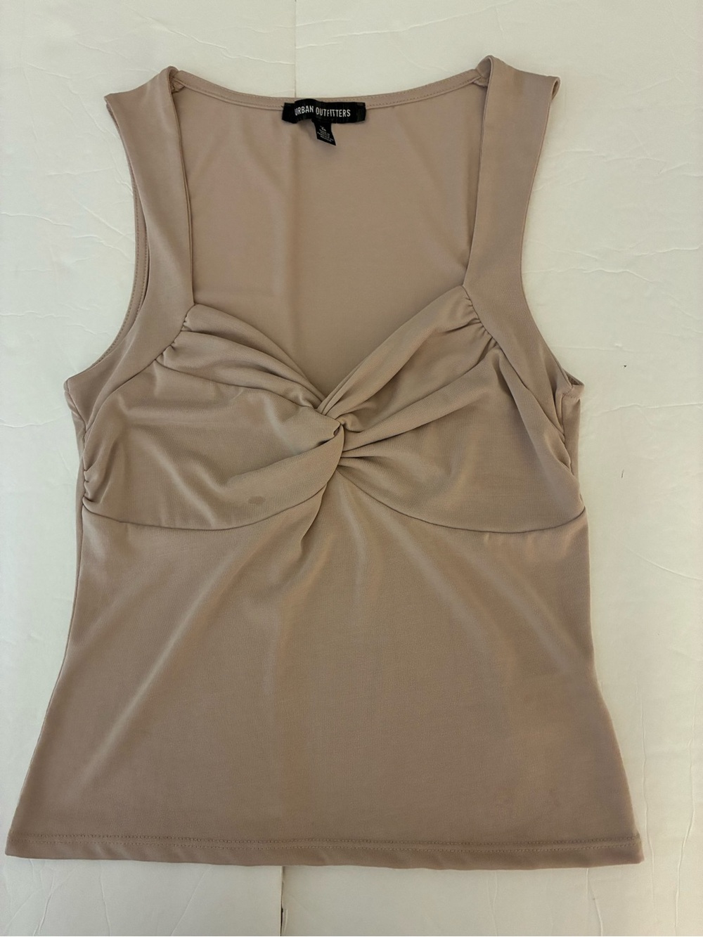 Urban Outfitters Women Suri Beige Twist Tank M Stretch Y2K Coquette Sweetheart